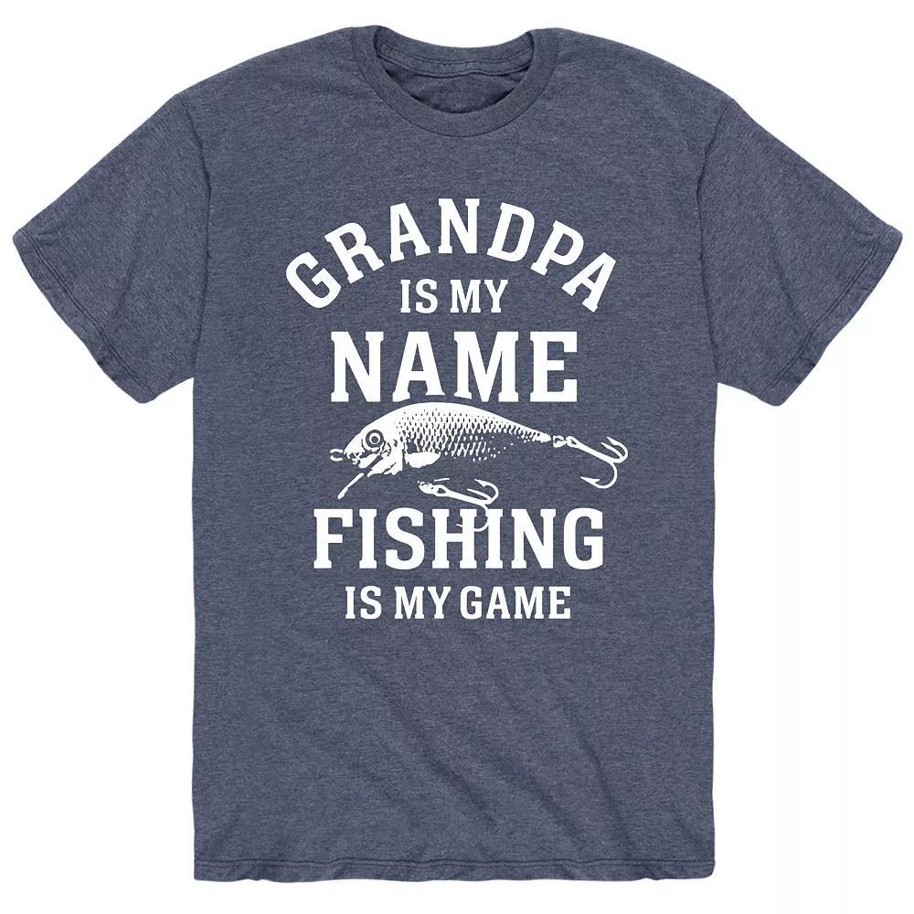 Men's Grandpa Fishing Game Tee, Size: Small, Blue Product Image