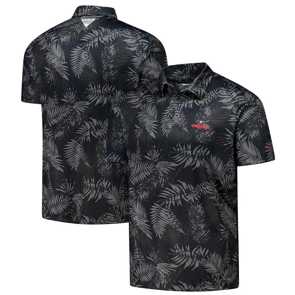 Men's Columbia Black Georgia Bulldogs PFG Super Terminal Tackle™ Omni-Shade™ Bangalows Polo, Size: Small Product Image
