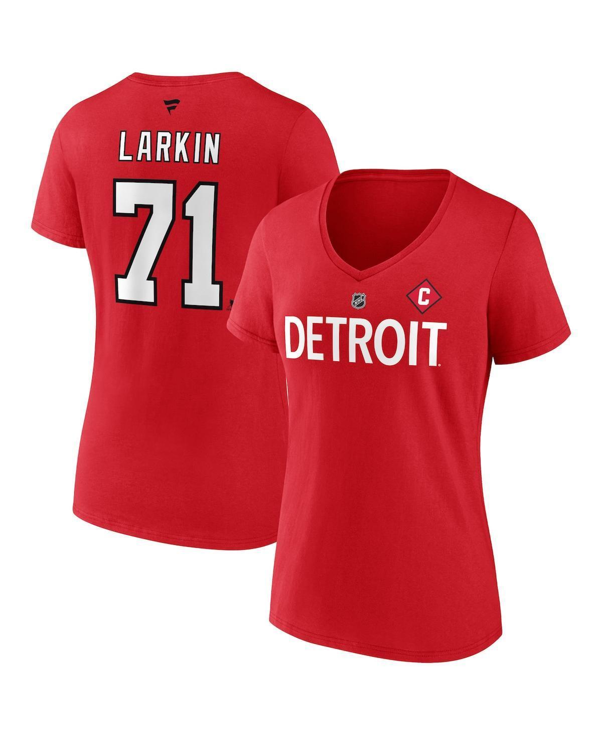 Women's Fanatics Branded Dylan Larkin Red Detroit Red Wings Special Edition 2.0 Name & Number V-Neck T-Shirt, Size: Large Product Image