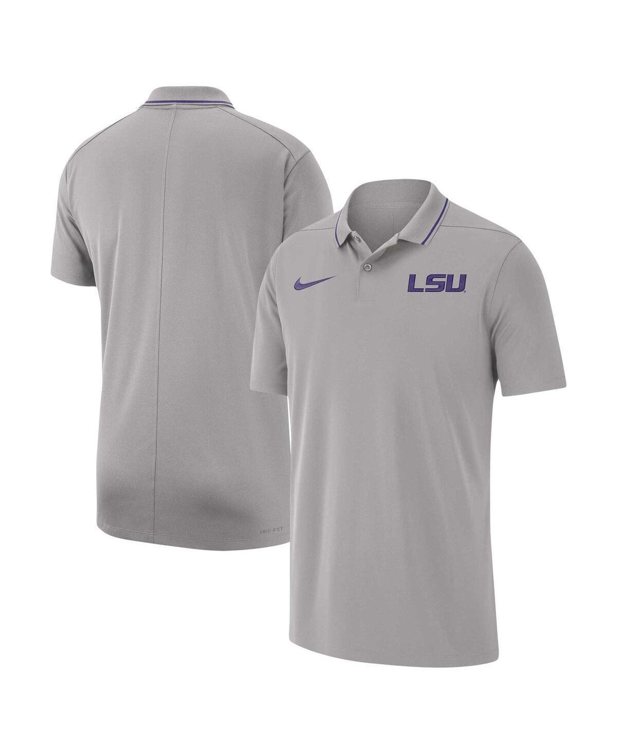 Mens Nike Gray LSU Tigers 2023 Coaches Performance Polo Product Image