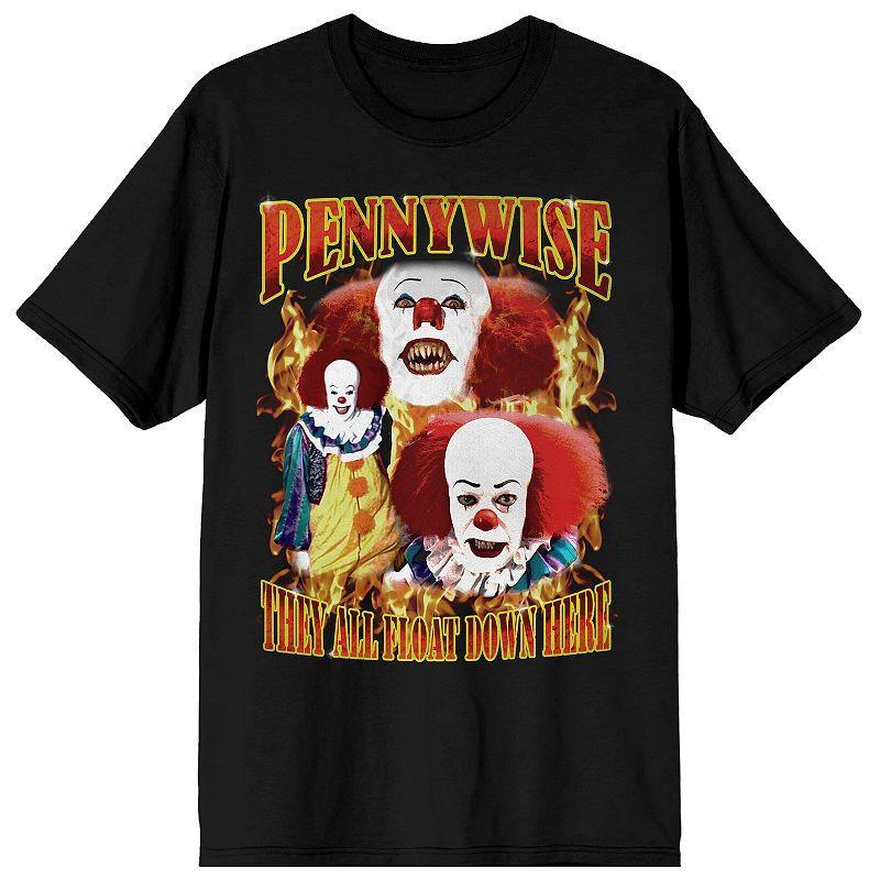 Men's 1990s IT Pennywise Flames Tee, Boy's, Size: XXL, Black Product Image