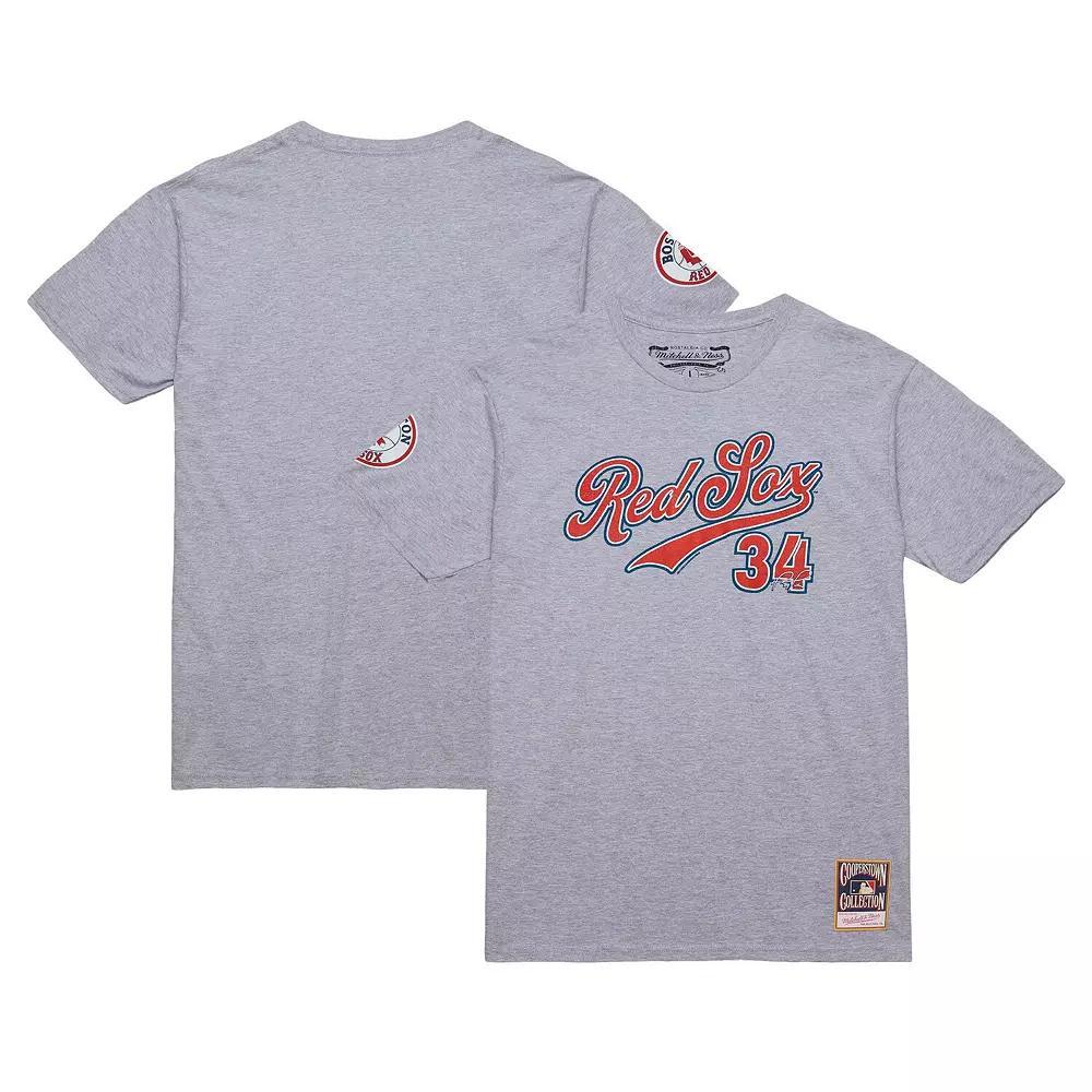 Men's Mitchell & Ness David Ortiz Grey Heather Boston Red Sox Cooperstown Collection Player T-Shirt, Size: Large Product Image