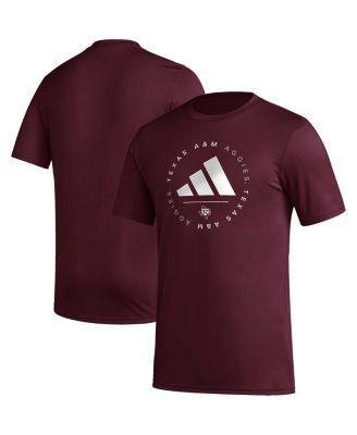 Mens adidas Maroon Texas A&M Aggies Stripe Up Aeroready Pregame T-shirt Product Image