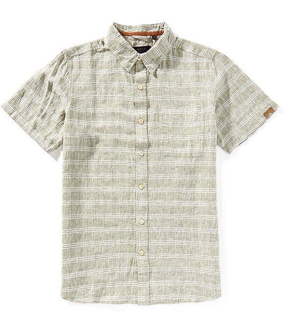 Dakota Grizzly Nate Short Sleeve Windowpane Plaid Woven Shirt Product Image