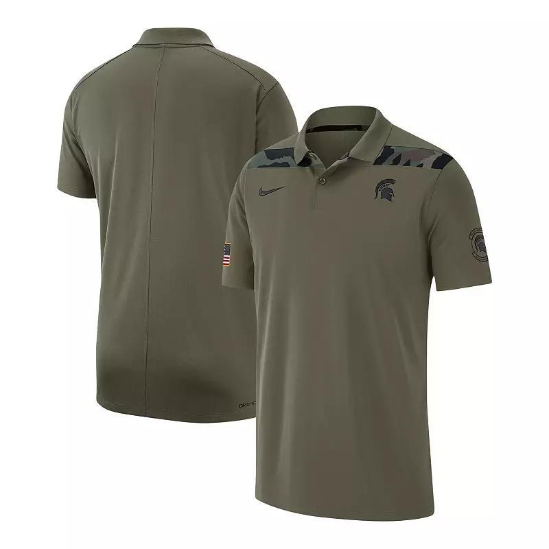 Mens Nike Olive Michigan State Spartans 2023 Sideline Coaches Military Pack Performance Polo Product Image