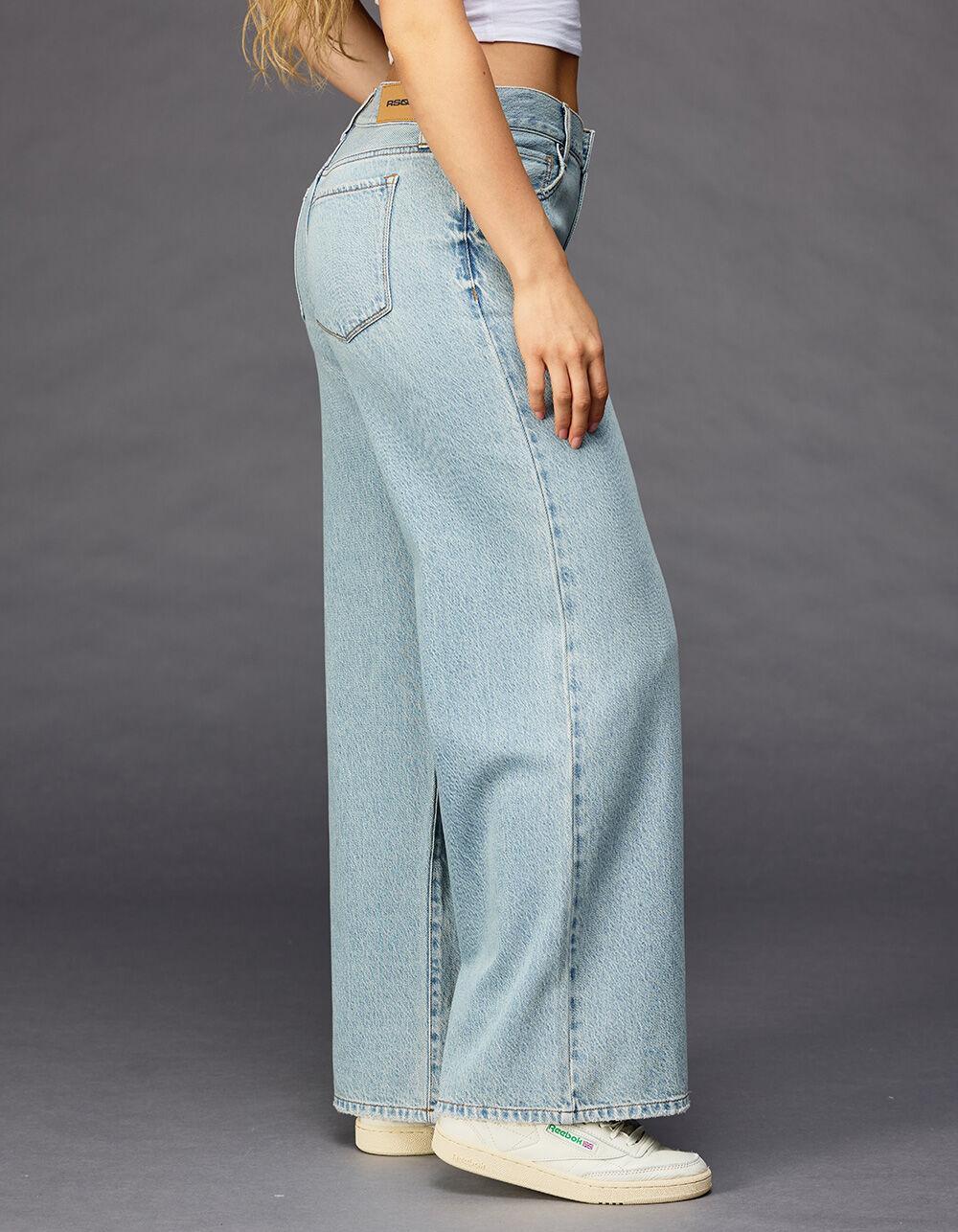 RSQ Womens Mid Rise Wide Leg Jeans - MED BLAST Product Image