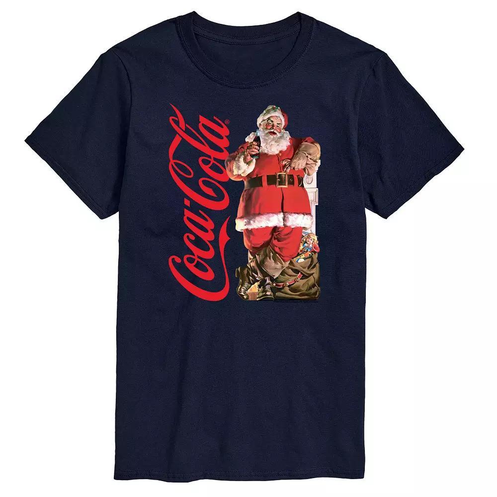 Mens CocaCola Vintage Santa Tee Blue Product Image