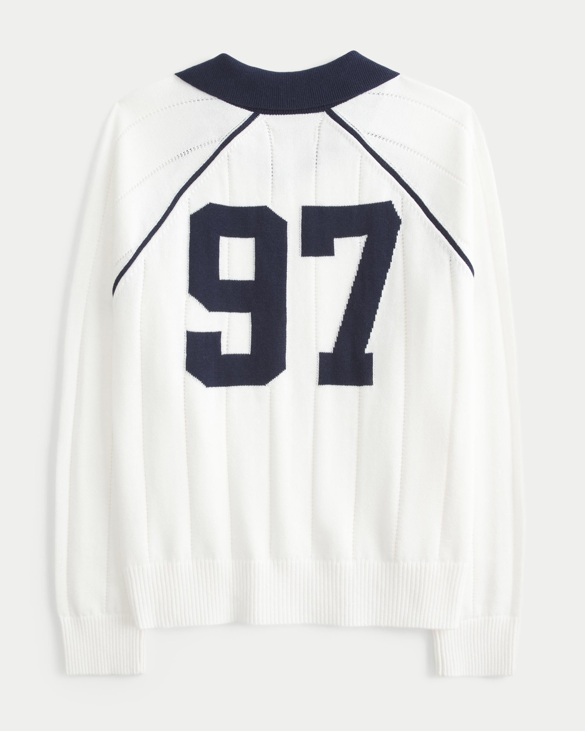 Easy Long-Sleeve Sweater Polo Product Image