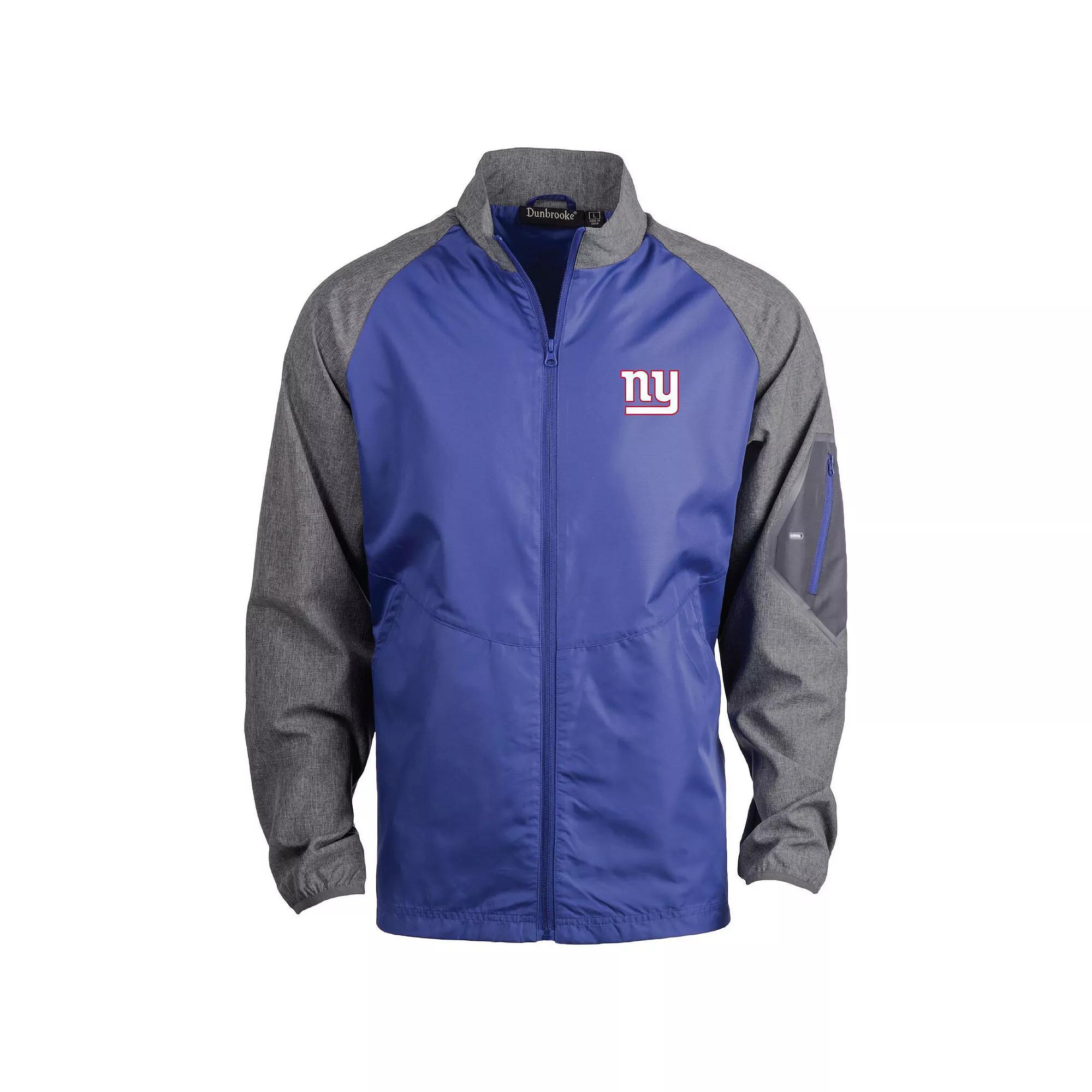 Mens Dunbrooke Royal/Heather Gray New York Giants Hurricane Raglan Full-Zip Windbreaker Jacket Product Image
