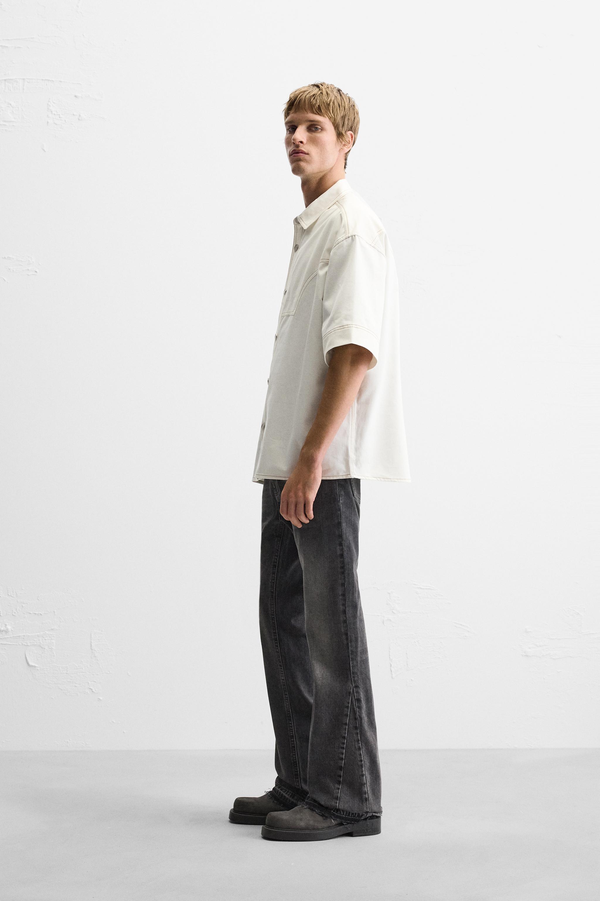 COTTON - LYOCELL TOPSTITCHING SHIRT Product Image