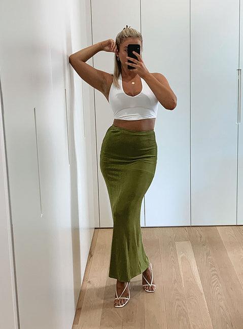 Harriette Maxi Skirt Green Lower Impact Product Image