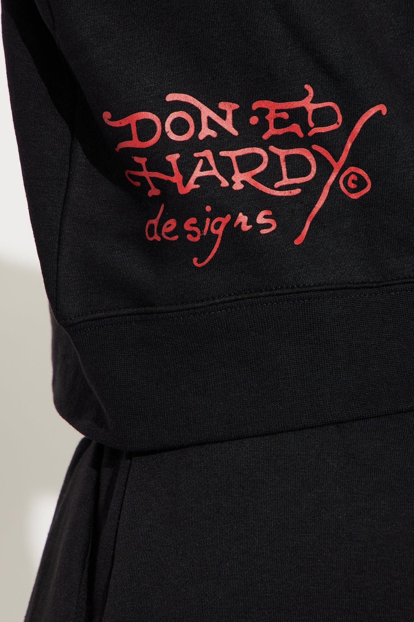 Ed Hardy NYC Zip Front Hoodie - Black Product Image