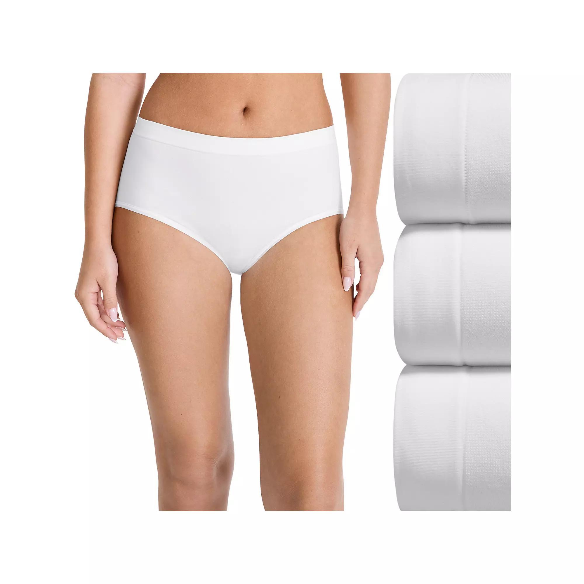 Women's Jockey® 3-pk. Seamfree® Brief Panty Set 4431, Size: Medium, All White Product Image