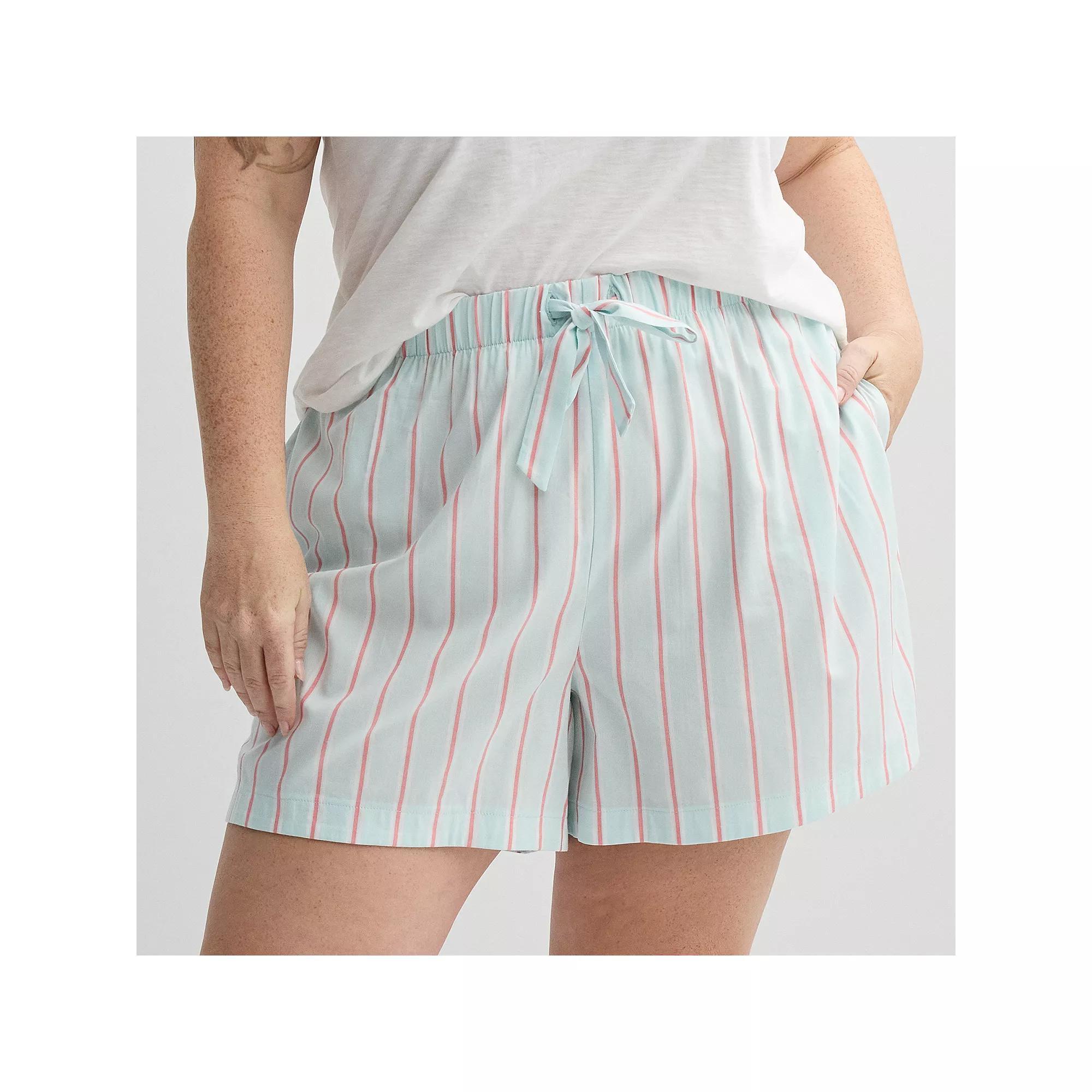 Plus Size Sonoma Goods For Life Woven Pajama Shorts, Womens Product Image