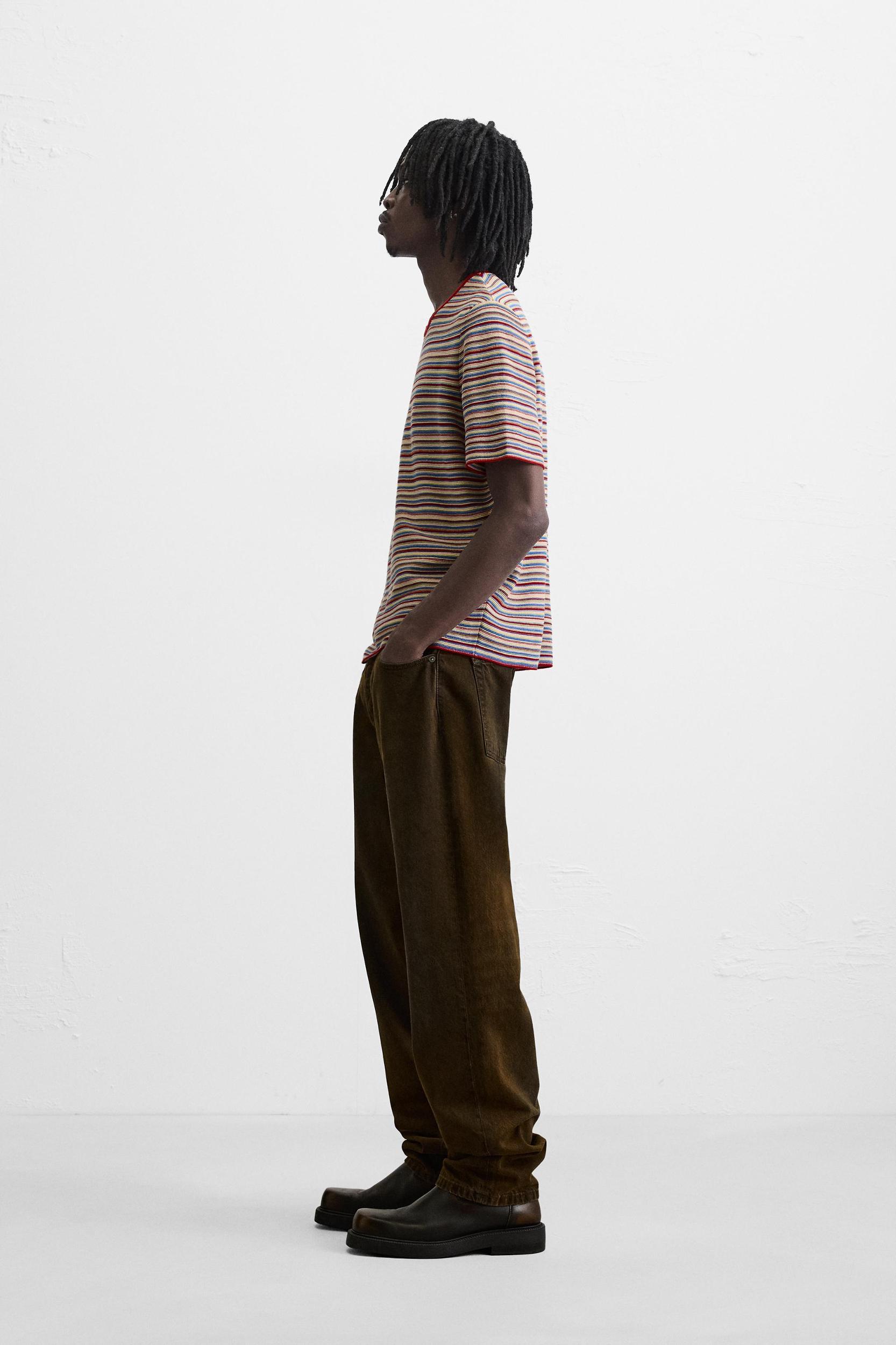STRIPED KNIT T-SHIRT Product Image