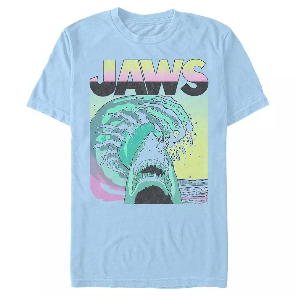 Men's Jaws Retro Wave Poster Tee, Size: XXL, Light Blue Product Image