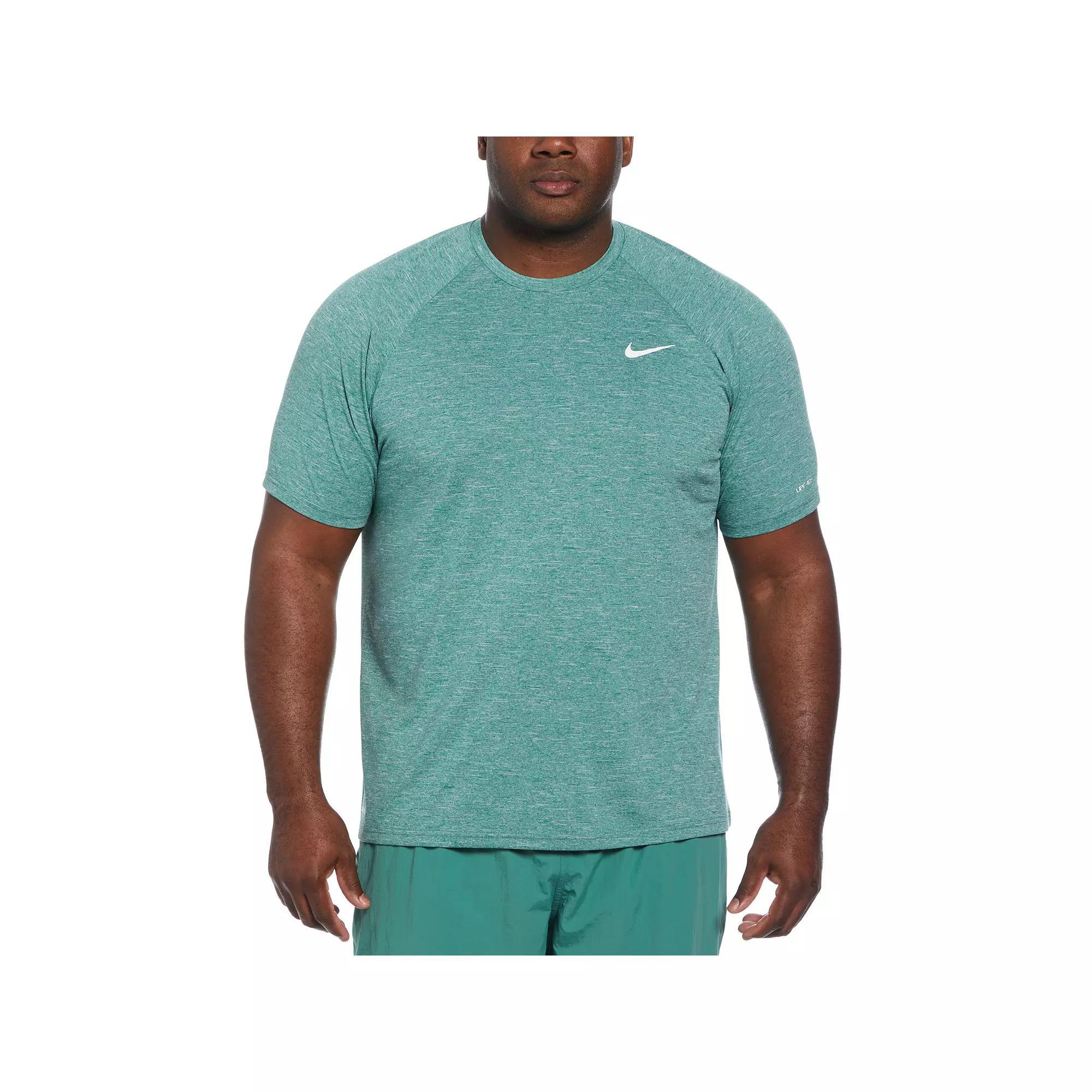Big & Tall Nike Dri-FIT UPF 40+ Heathered Hydroguard Swim Top, Mens Product Image