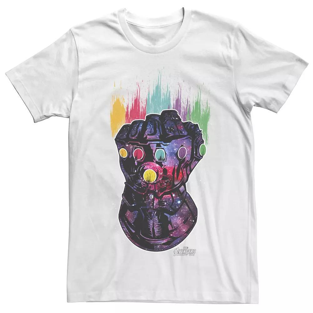 Men's Marvel Infinity War Galaxy Paint Gauntlet Graphic Tee, Size: Small, Athletic Grey Product Image