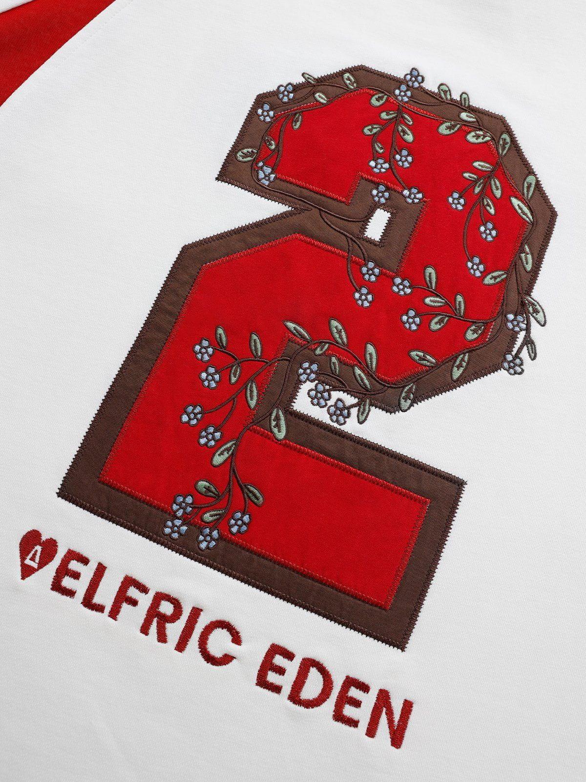 Aelfric Eden Patchwork Embroidery Hoodie Product Image
