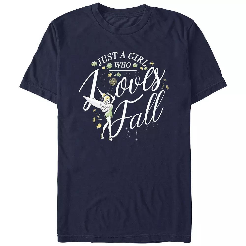 Disney's Peter Pan Tinker Bell A Girl Who Loves Fall Men's Graphic Tee, Size: Large, Blue Product Image