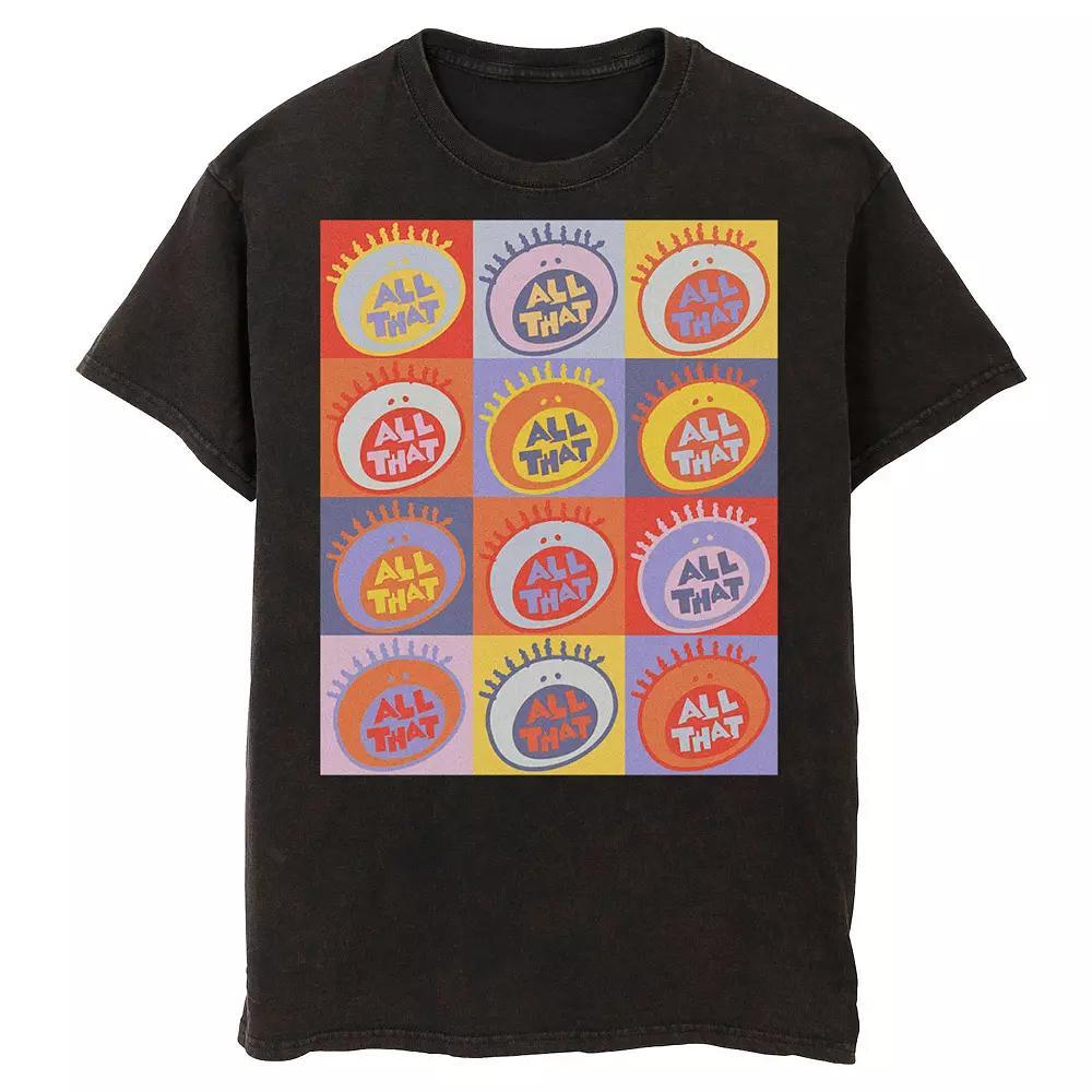 Men's Nickelodeon All That Pop Art Multi Logo Graphic Tee, Size: Large, Black Product Image