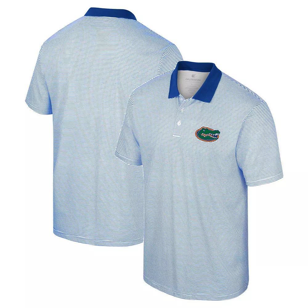 Men's Colosseum White/Royal Florida Gators Print Stripe Polo, Size: XL Product Image