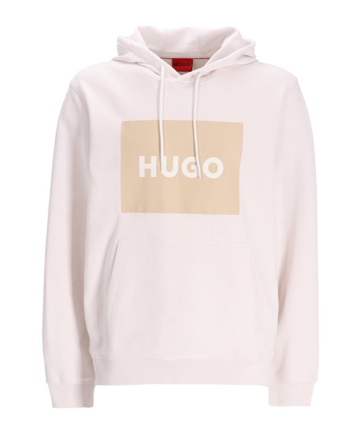 HUGO BOSS Logo-print Cotton Hoodie In White Product Image
