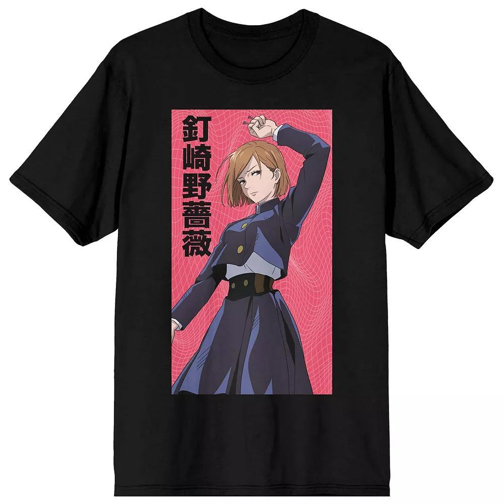 Men's Jujutsu Kaisen Nobara Short Sleeve Graphic Tee, Size: Medium, Black Product Image