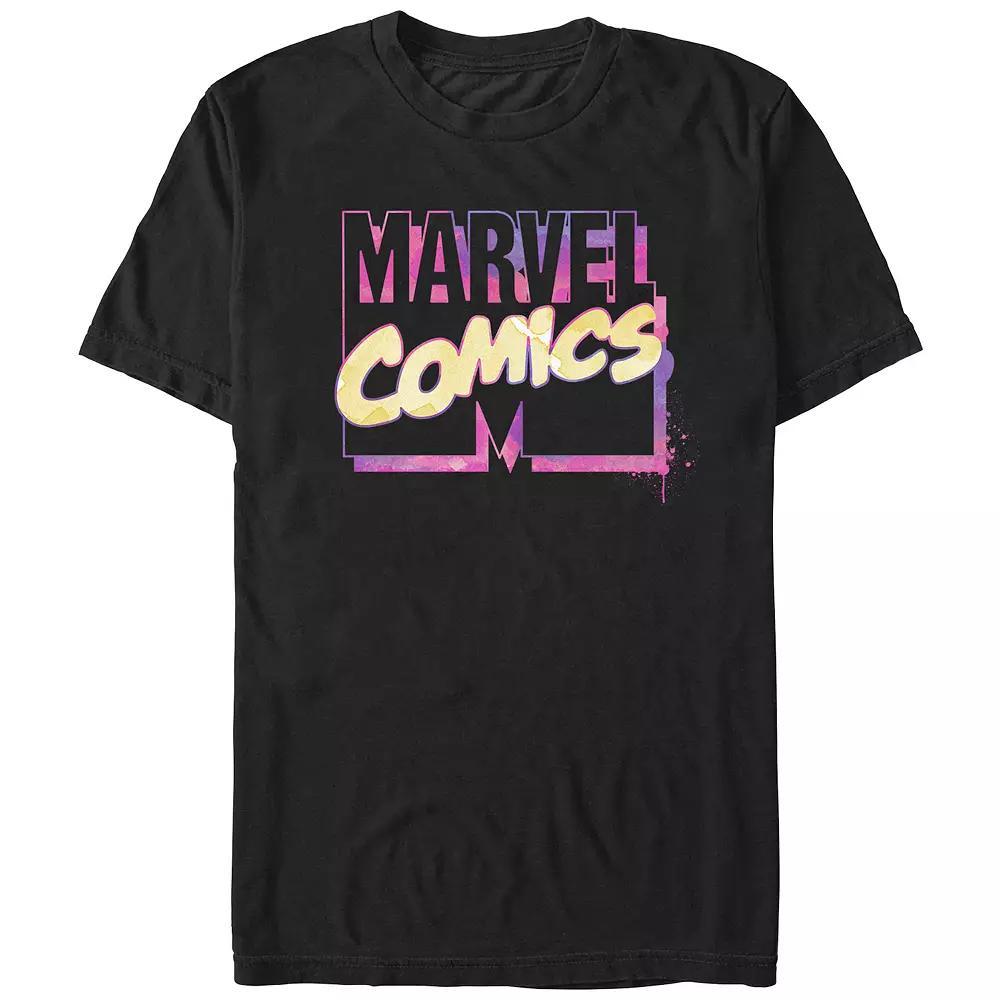 Juniors' Marvel Comics Watercolor Logo Boyfriend Graphic Tee, Women's, Size: Medium, Black Product Image