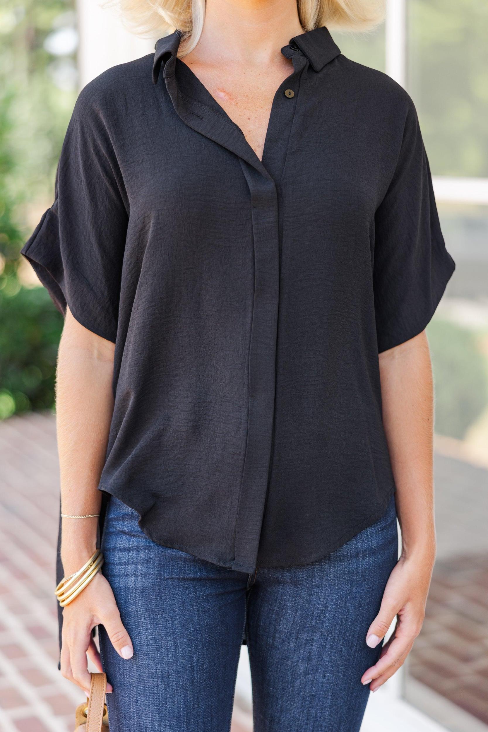 Think It Through Black Top Female Product Image
