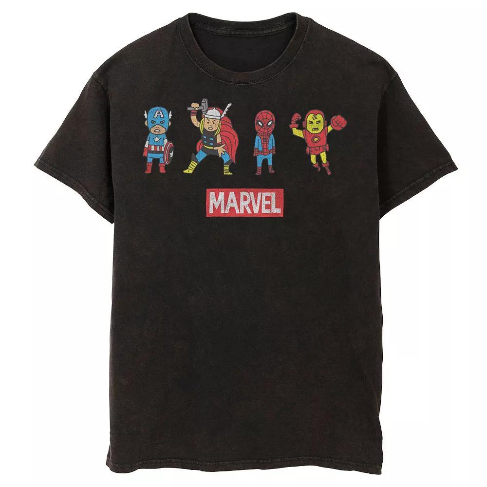 Men's Marvel Avengers Doodle Line Up Tee, Size: XL, Black Product Image