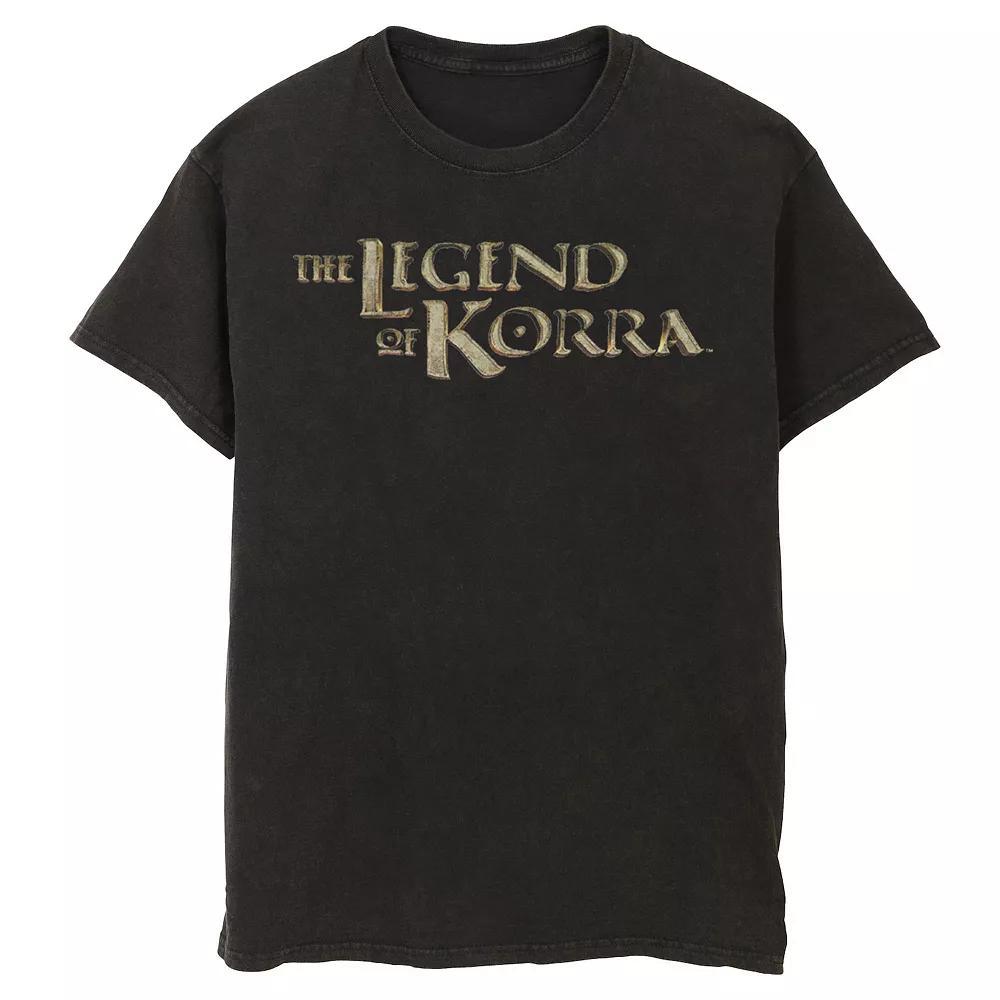 Men's Nickelodeon Legend Of Korra Golden Stone Show Logo Graphic Tee, Size: 3XL, Black Product Image