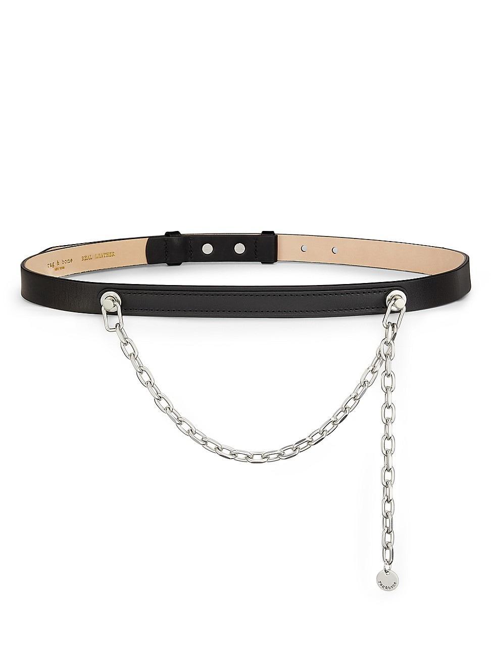 Womens Mari Leather Chain Belt Product Image