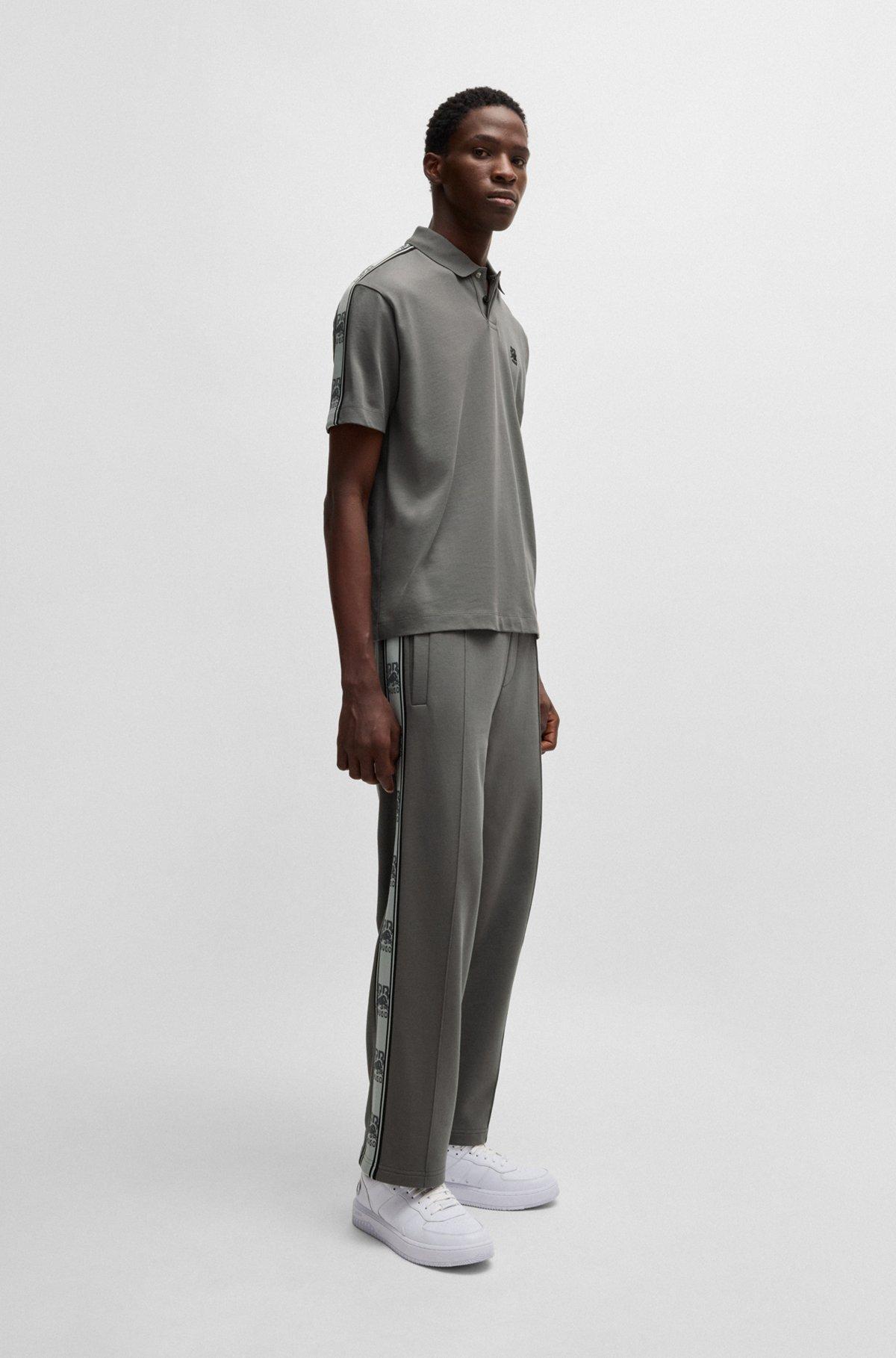 HUGO x RB cotton-terry tracksuit bottoms with logo tape Product Image