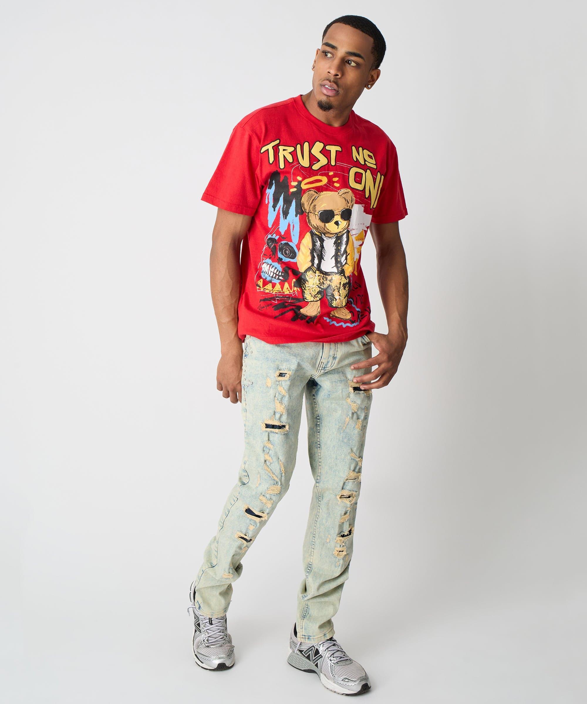 Trust No One Short Sleeve Tee - Red Product Image