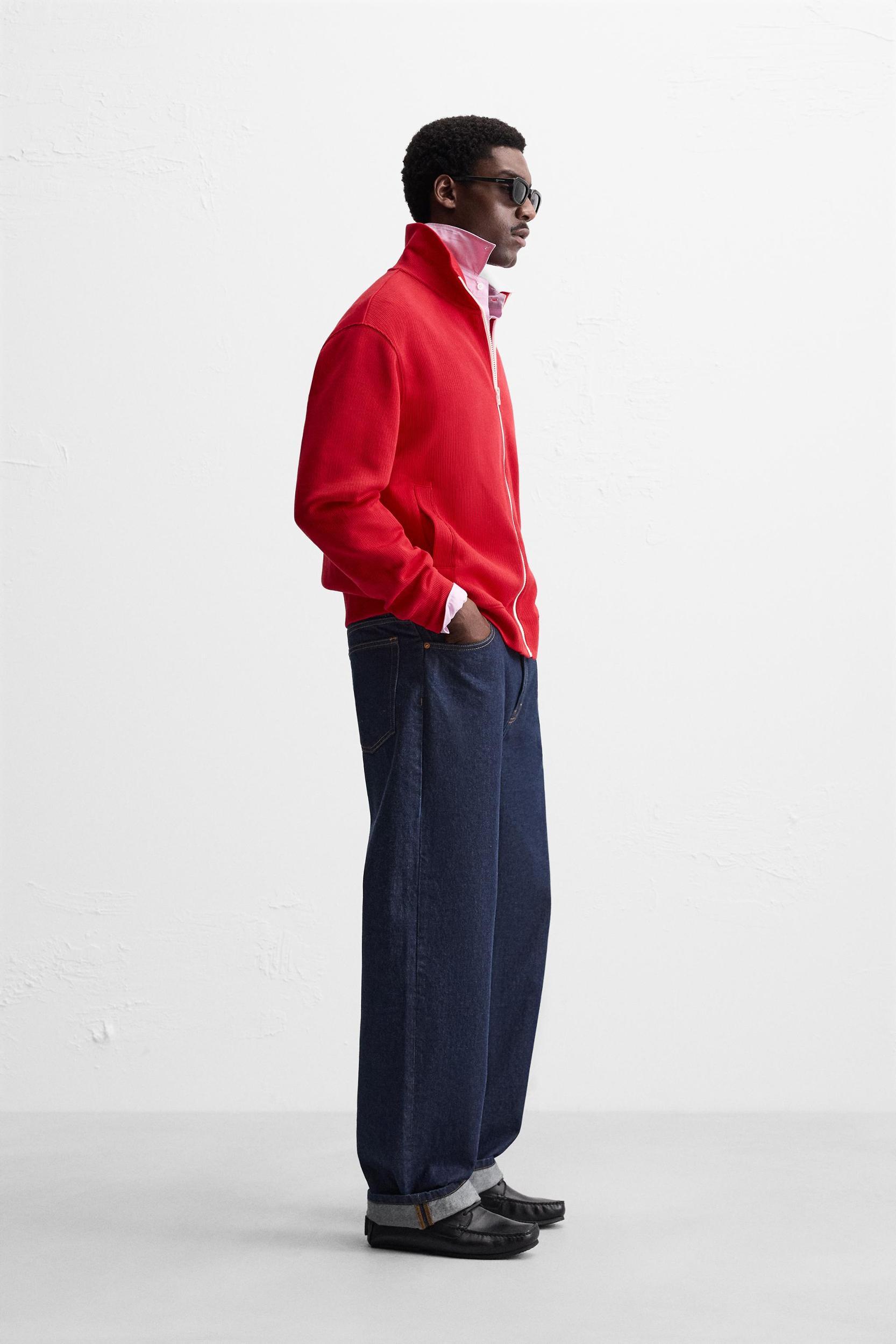 TEXTURED ZIP SWEATSHIRT Product Image