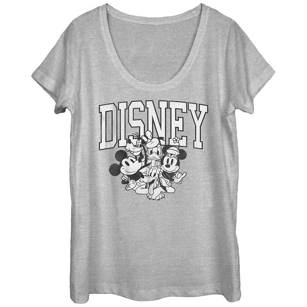 Disney's Juniors' Mickey Mouse Group Tee, Girl's, Size: XXL, Athletic Grey Product Image