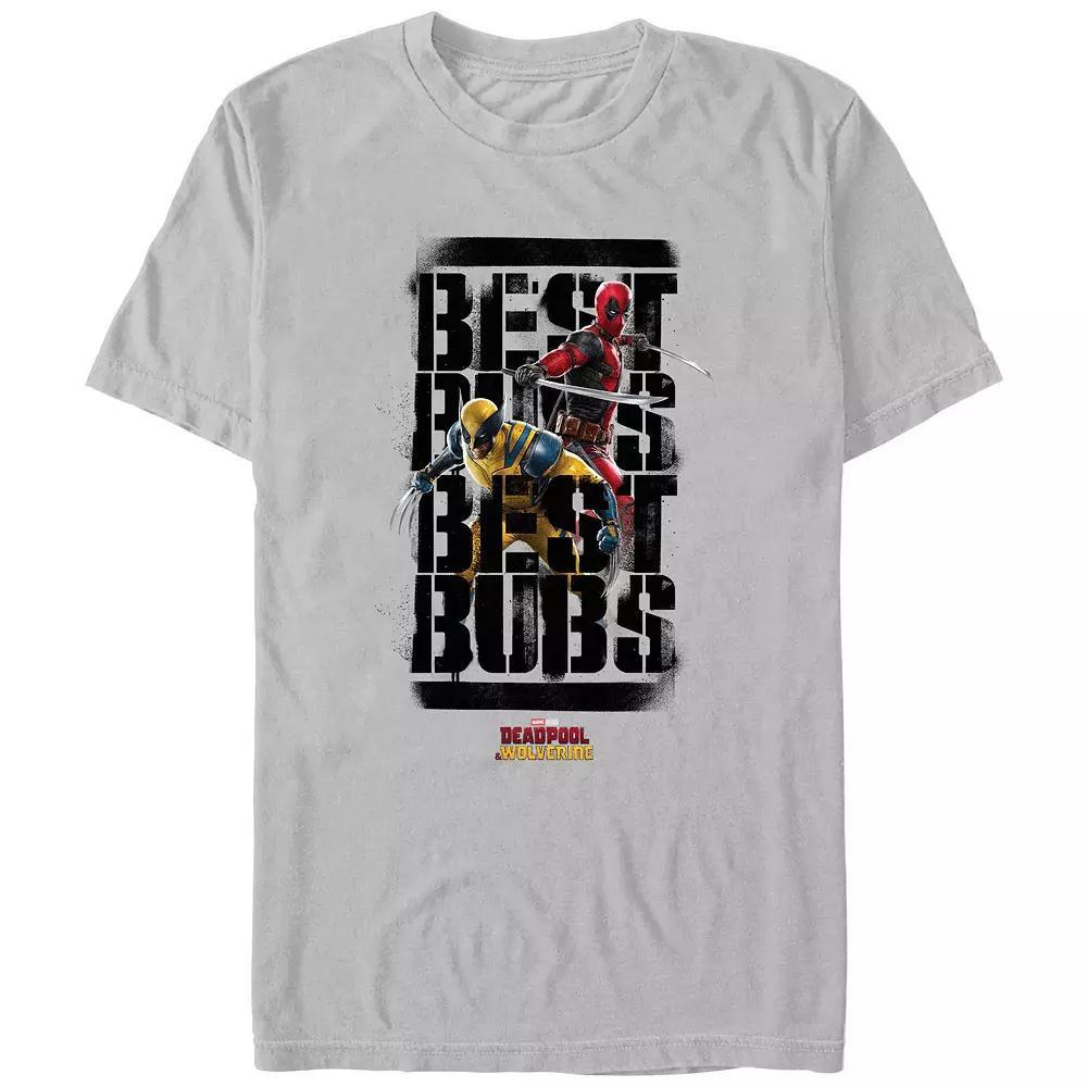 Men's Marvel Deadpool And Wolverine Best Bubs Poster Graphic Tee, Size: Medium, Silver Product Image