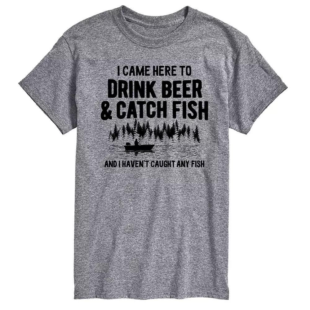 Big & Tall Drink Beer And Catch Fish Graphic Tee, Mens Product Image