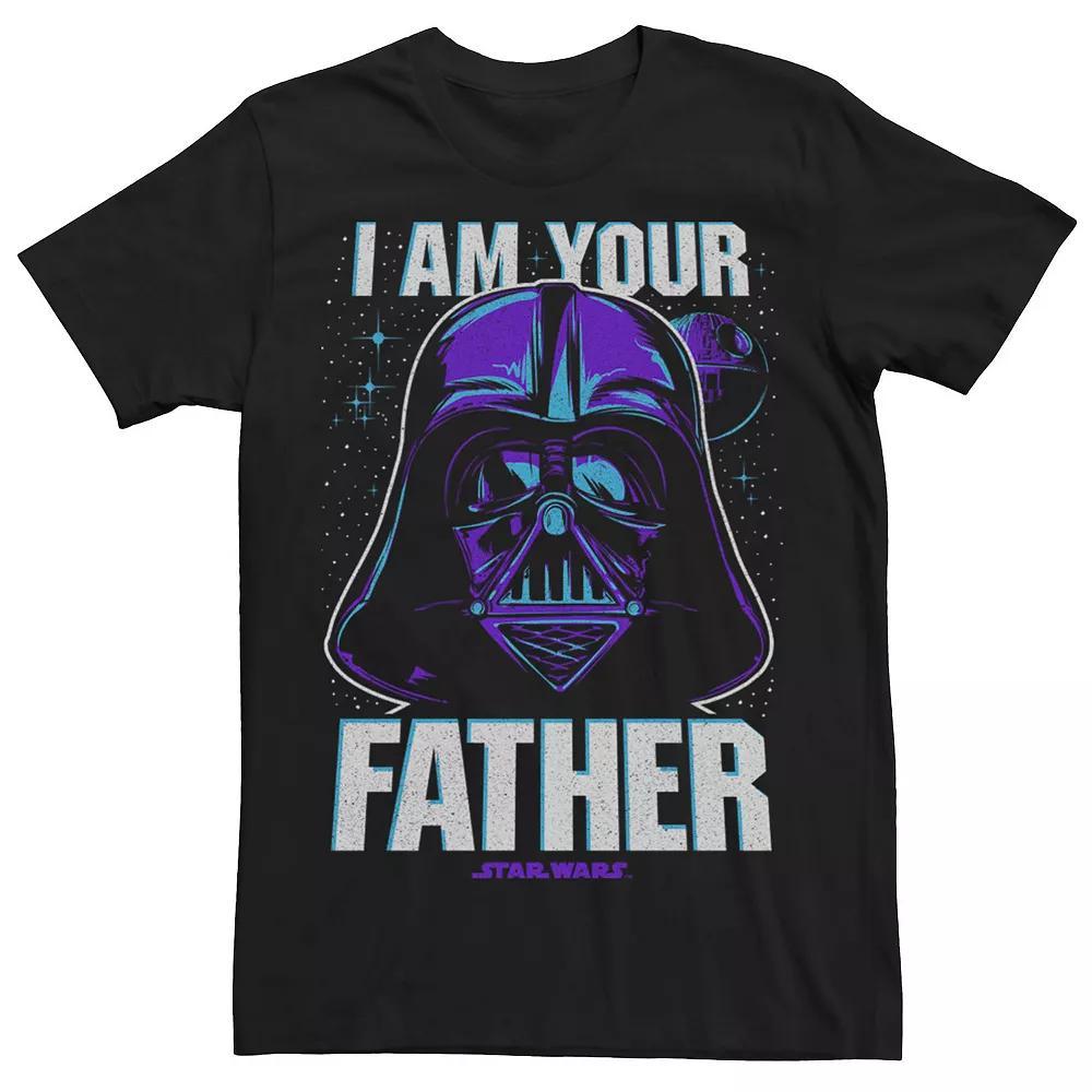 Men's Star Wars Vader I Am Your Father Purple Neon Tee, Size: 3XL, Black Product Image