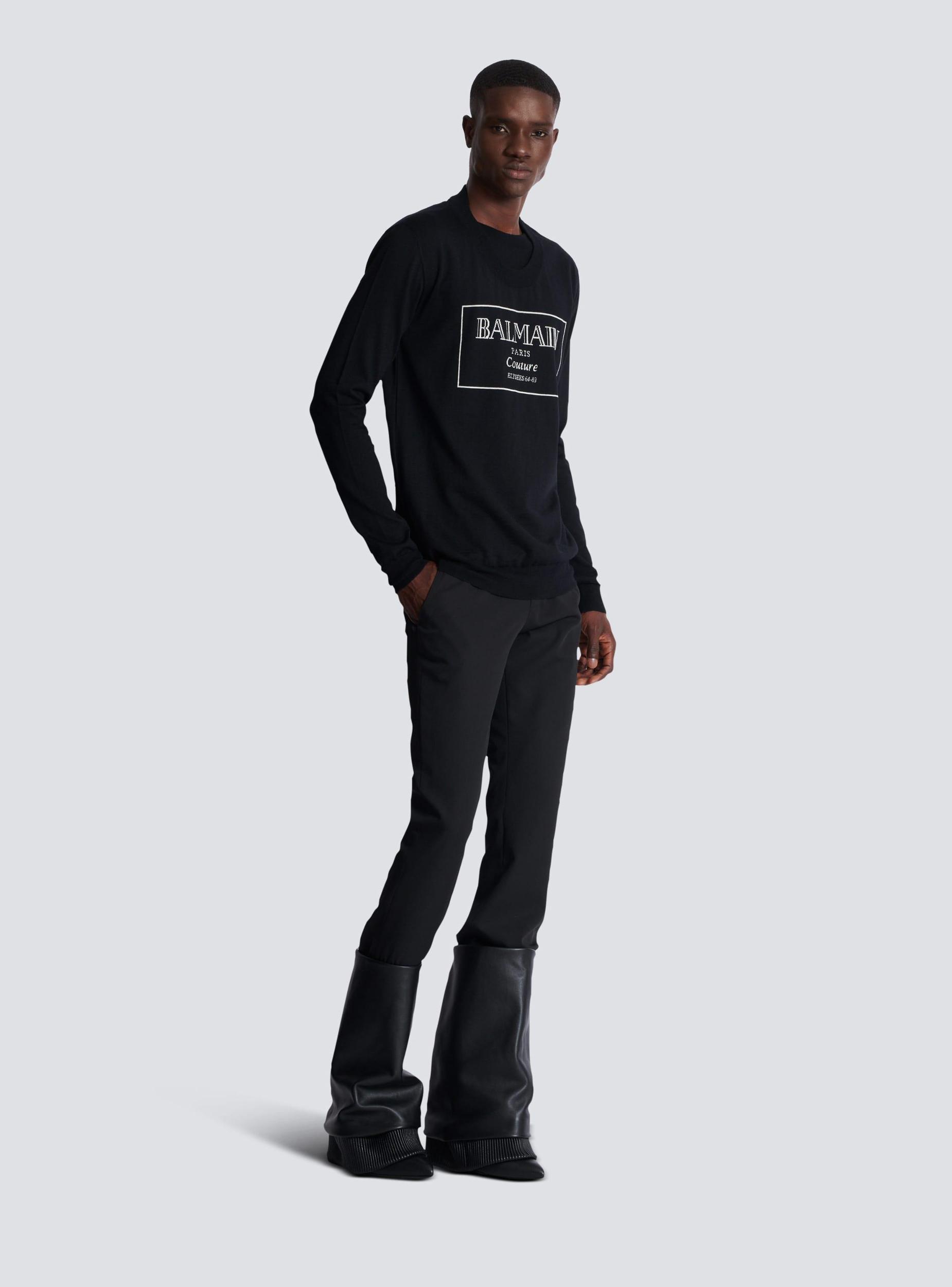 Knit jumper with Balmain Couture label Product Image