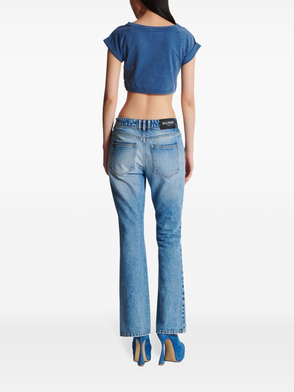 embroidered cropped T-shirt Product Image