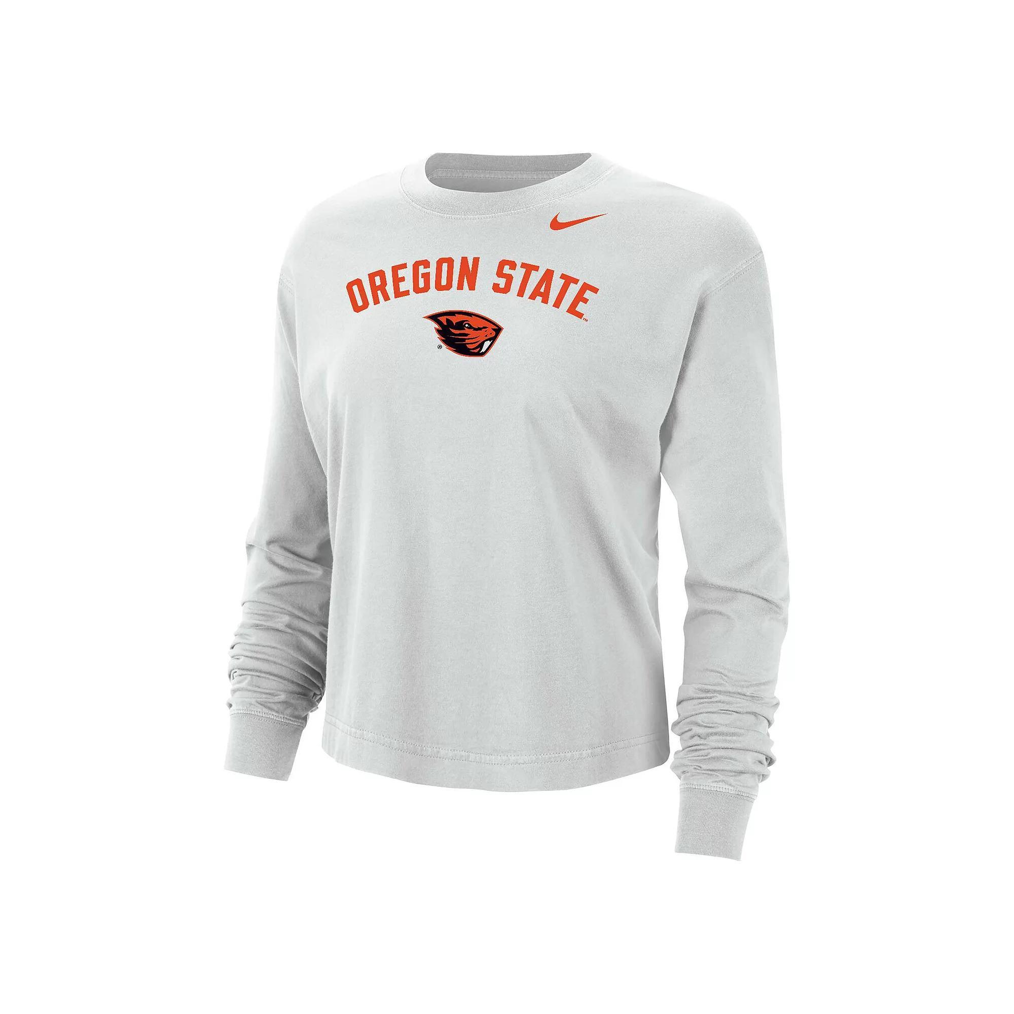 Womens Nike Oregon State Beavers Boxy Modest Cropped Long Sleeve T-Shirt Product Image