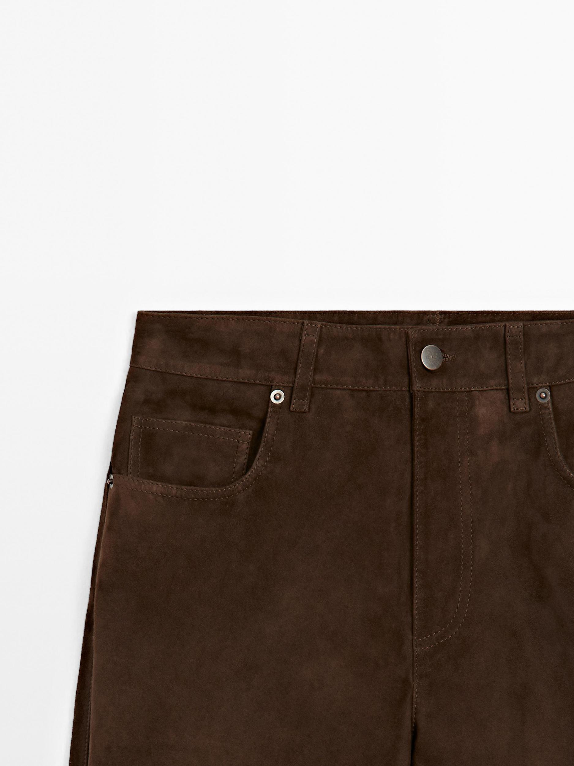 Suede leather trousers Product Image