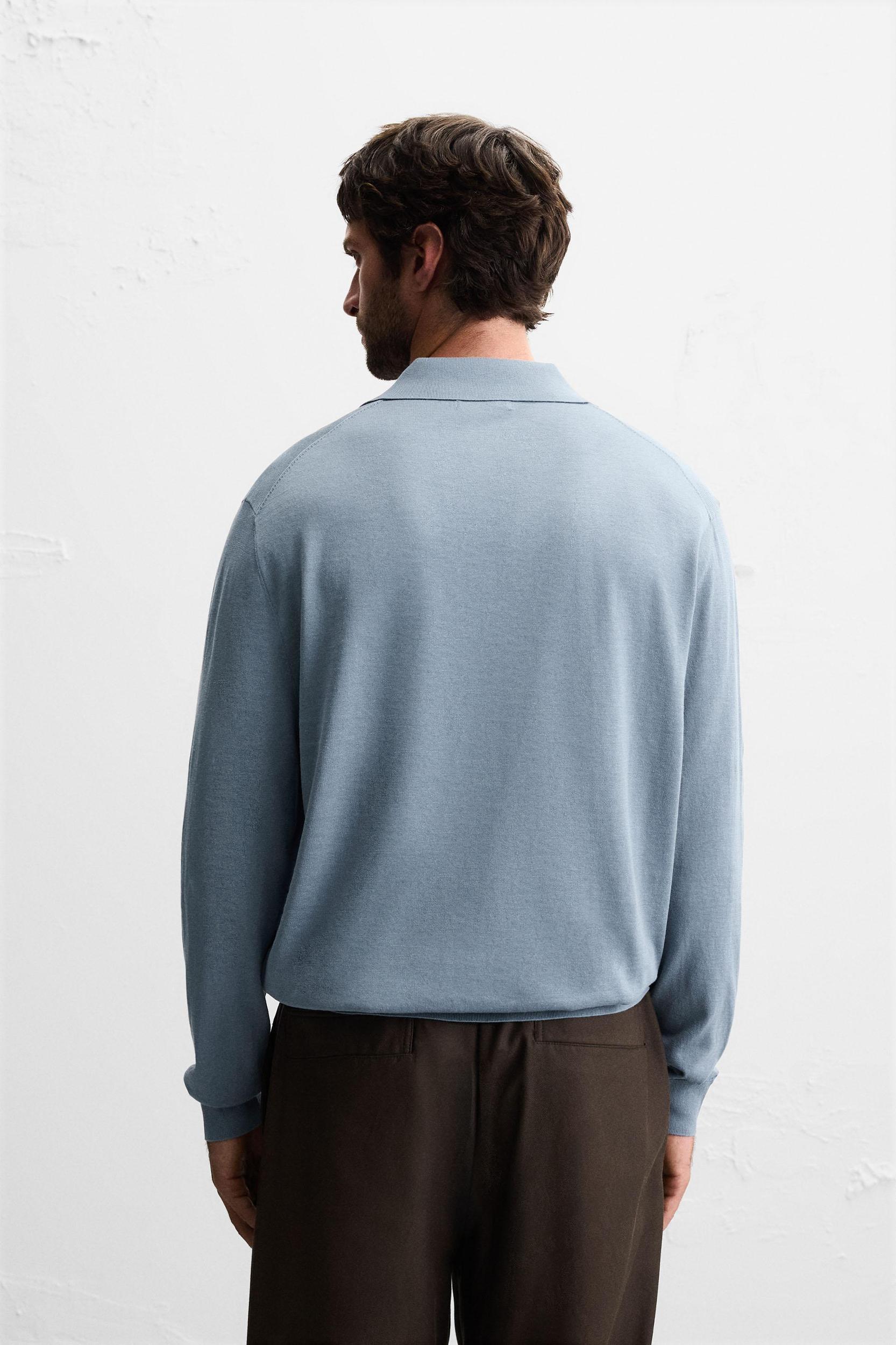 COTTON BLEND KNIT POLO SHIRT Product Image