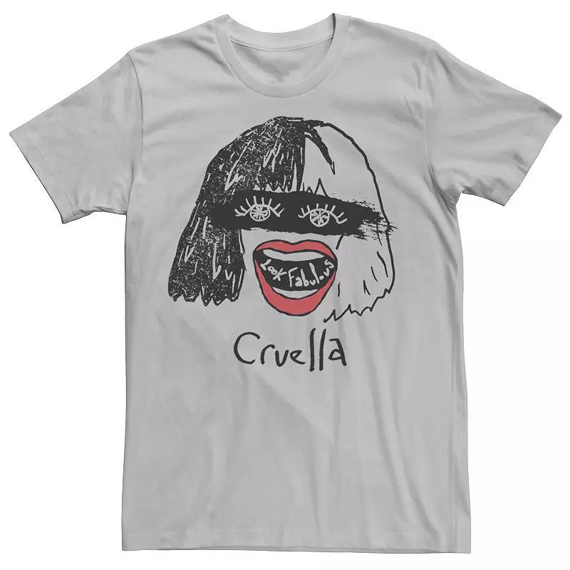 Disney's Cruella De Vil Men's Look Fabulous Sketch Tee, Size: Small, White Product Image
