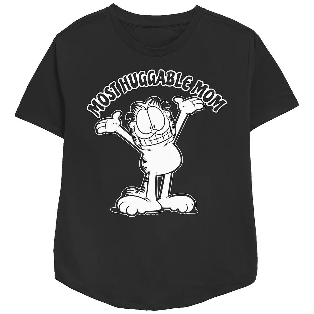 Women's Garfield Most Huggable Mom Relaxed Fit Graphic Tee, Size: XS, Black Product Image