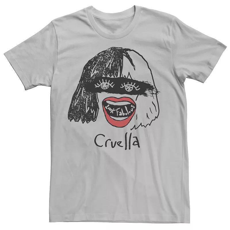 Disney's Cruella De Vil Men's Look Fabulous Sketch Tee, Size: Small, White Product Image