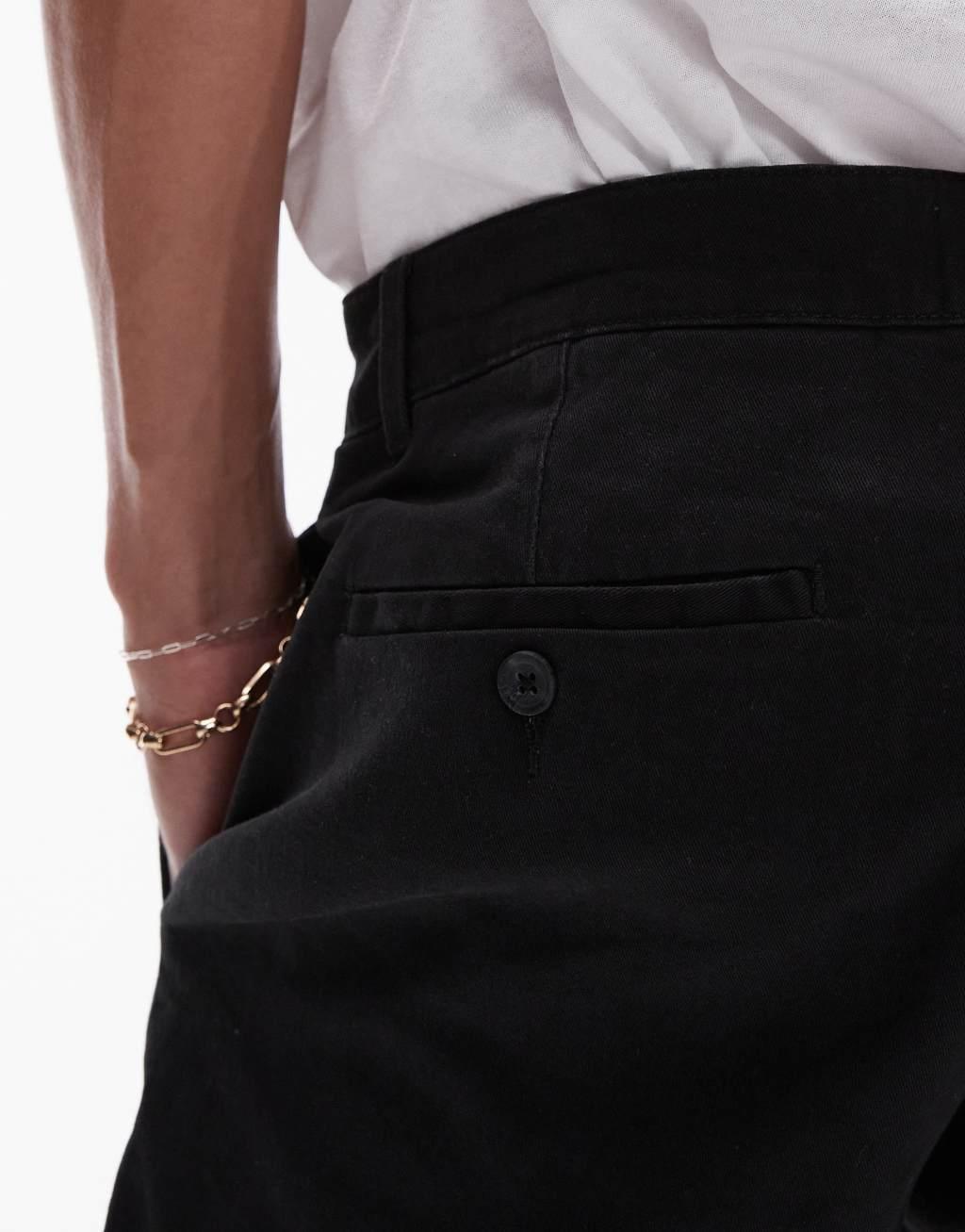 Topman skinny chino shorts in black Product Image