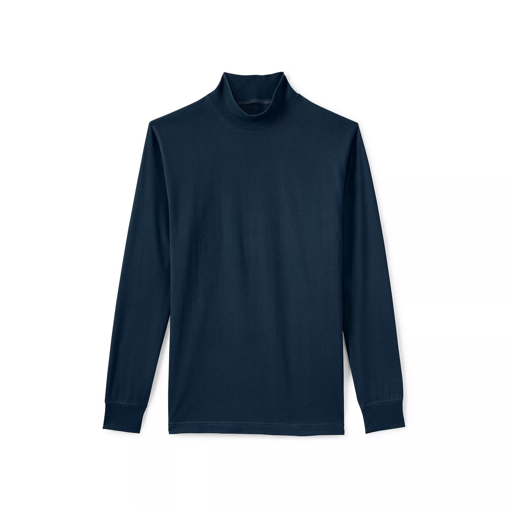 Men's Lands' End Super-T Mock Turtleneck, Size: XL, Radiant Blue Product Image